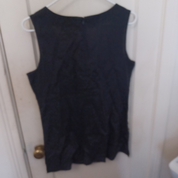 Midnight Velvet Linen Sleeveless Tunic Top sz 10 - Picture 4 of 4